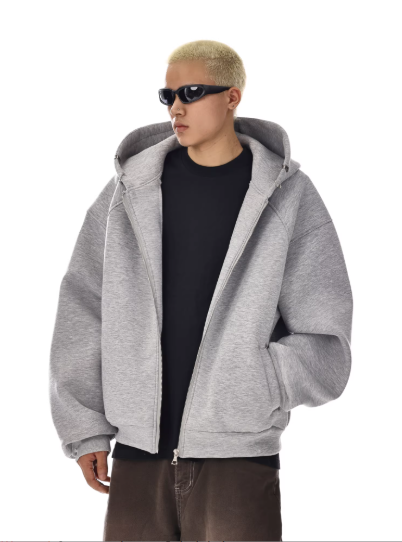 "GRAY REBELION" ZIP UP HOODIE