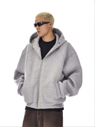 "GRAY REBELION" ZIP UP HOODIE