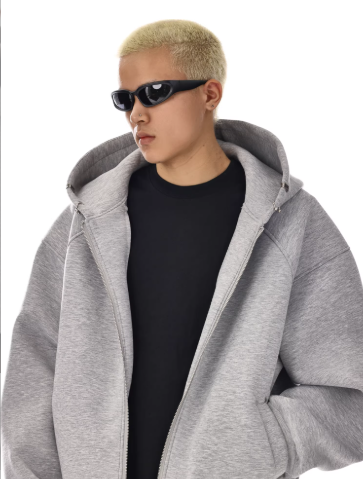 "GRAY REBELION" ZIP UP HOODIE